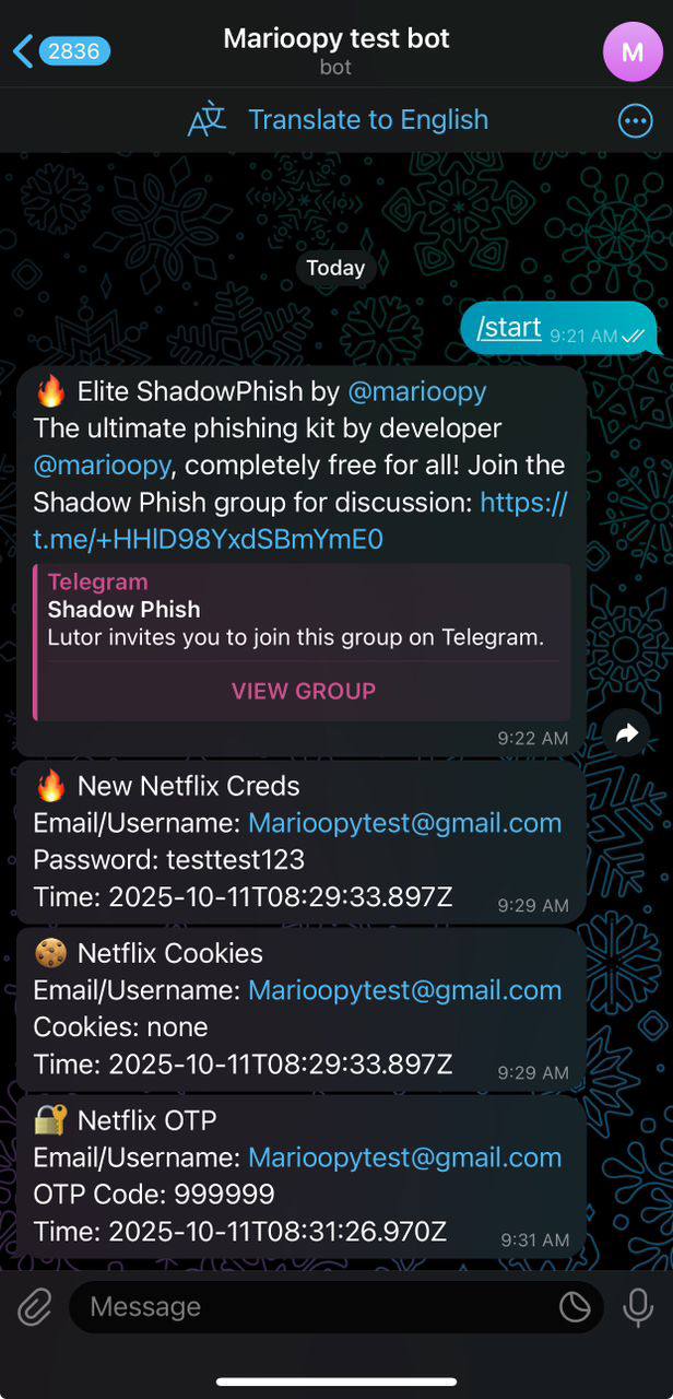 Screenshot: Unlocking Shadow Dashboard